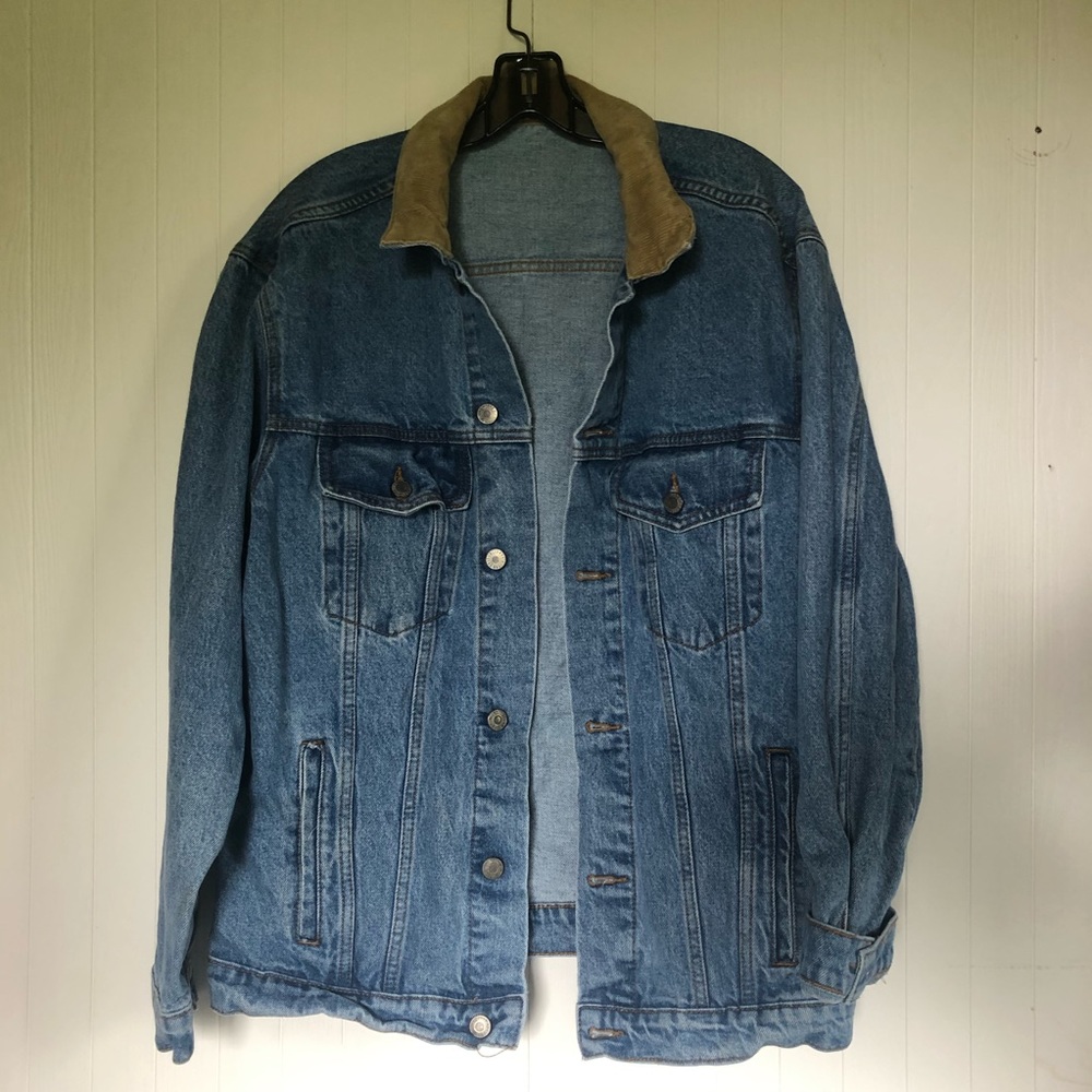 Oversized Demin jacket with corduroy collar